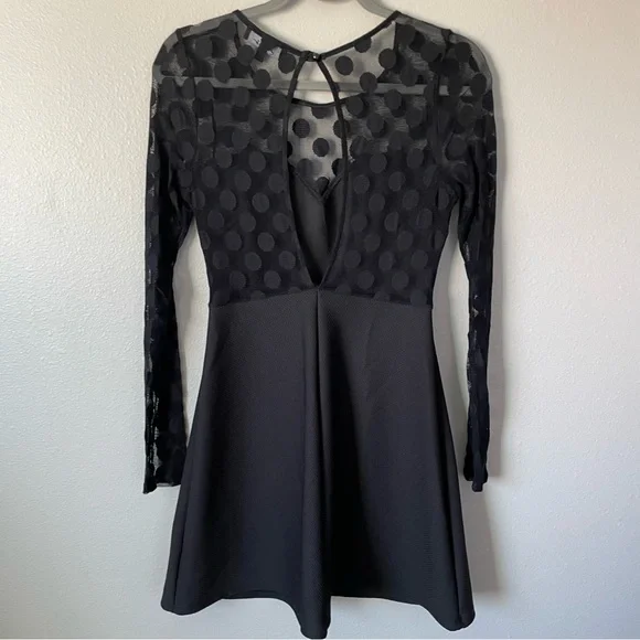 Lulus Hot Dot-ter Mesh Fit and Flare Dress - Picture 6 of 9